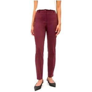 RW&CO Mid-rise slim leg ankle length signature pants - size 14 - burgundy